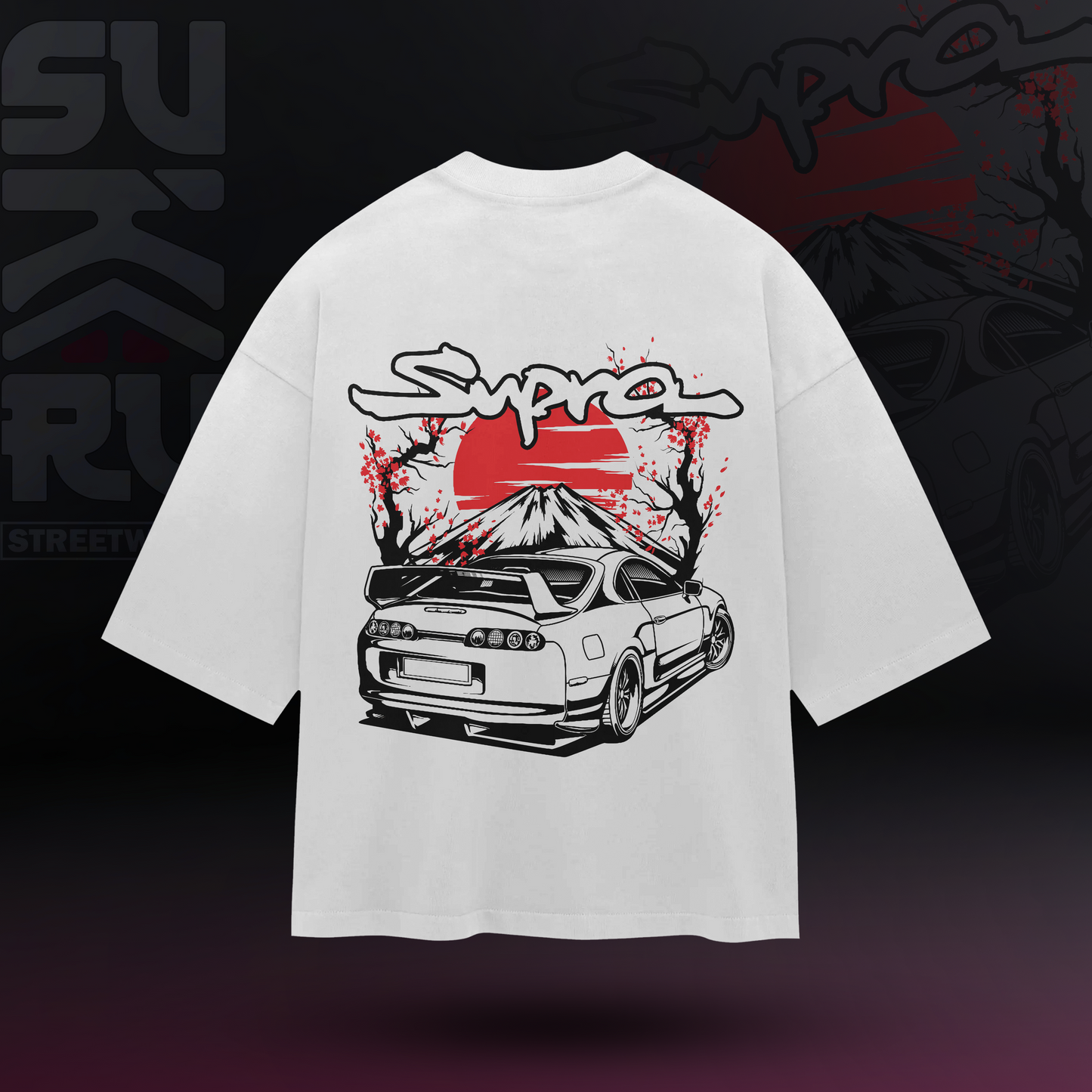 Supra MK4 T-Shirt - Cars Culture - Oversized Drop Shoulder Baggy Fit - Design 001