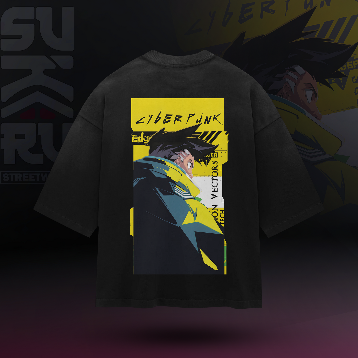 David Martinez T-Shirt - Cyberpunk Edgerunners - Oversized Drop Shoulder Baggy Fit