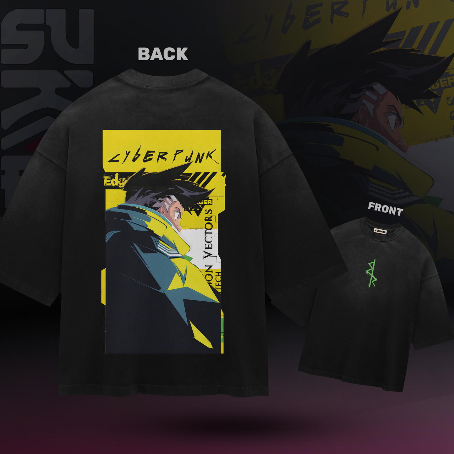 David Martinez T-Shirt - Cyberpunk Edgerunners - Oversized Drop Shoulder Baggy Fit