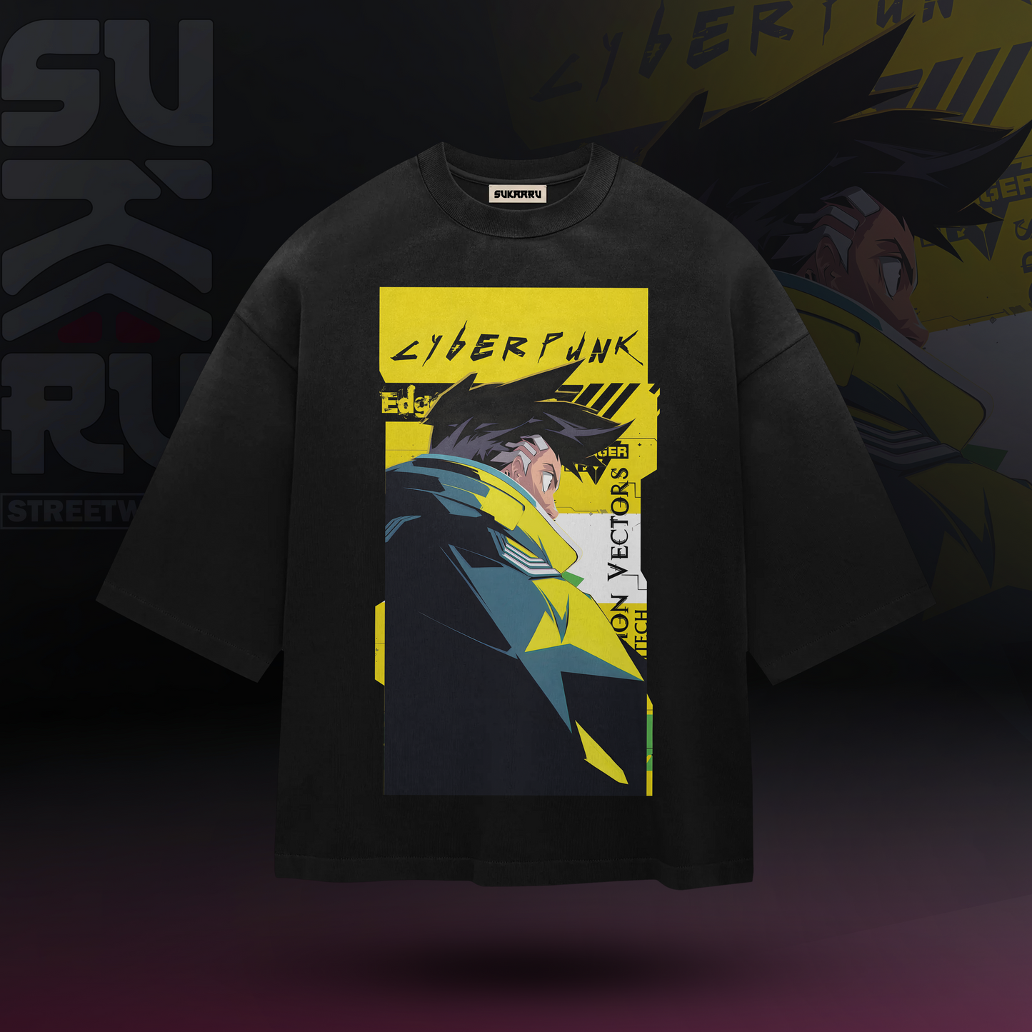 David Martinez T-Shirt - Cyberpunk Edgerunners - Oversized Drop Shoulder Baggy Fit