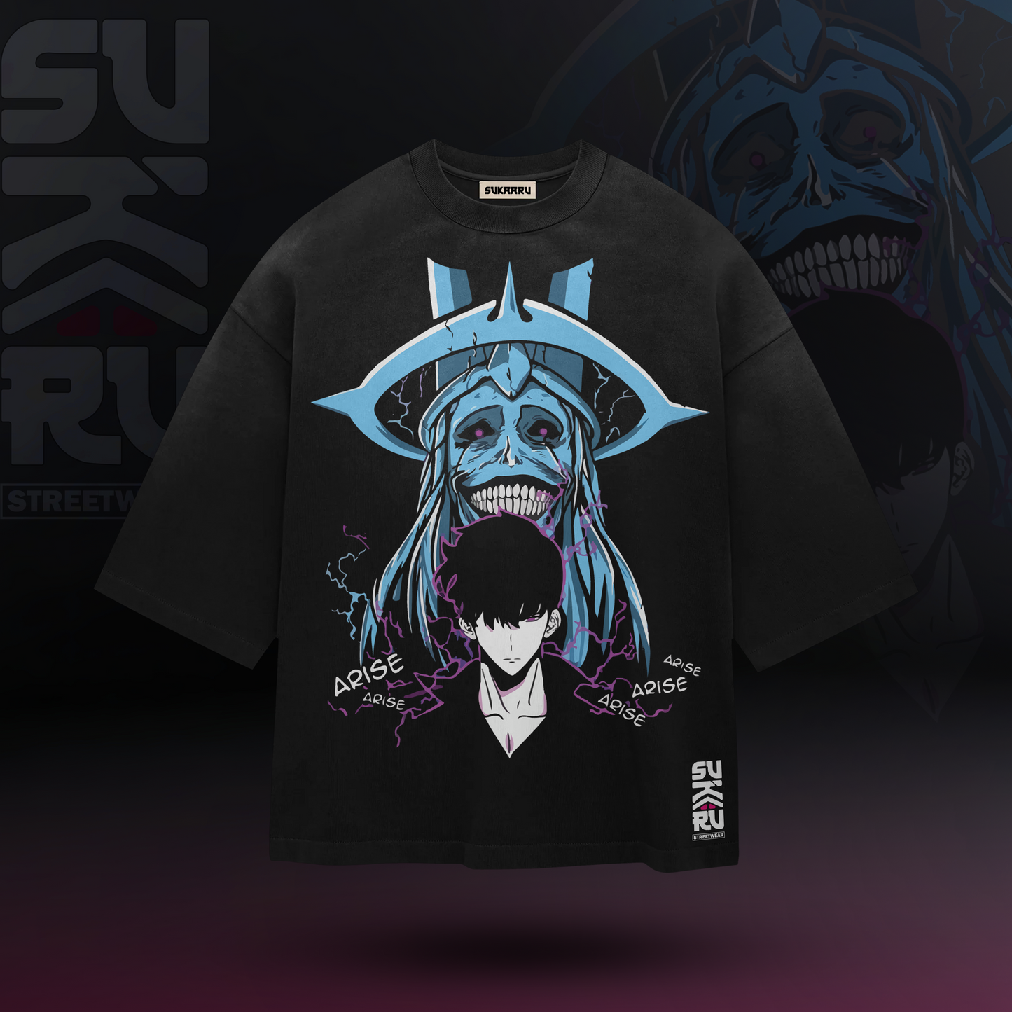 Sung Jinwoo T-Shirt - Solo Levelling Arise - Oversized Drop Shoulder Baggy Fit – Design 003