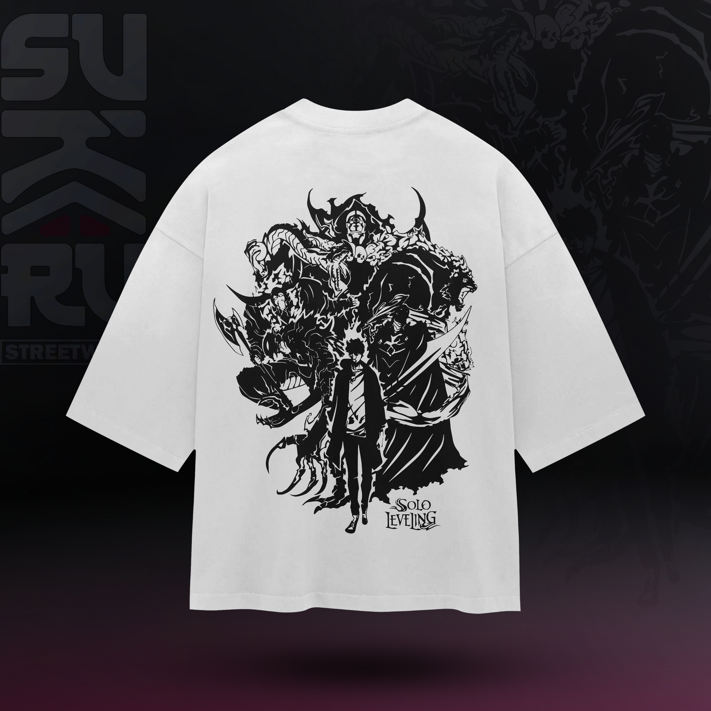 Sung Jinwoo T-Shirt - Solo Levelling Arise - Oversized Drop Shoulder Baggy Fit – Design 002