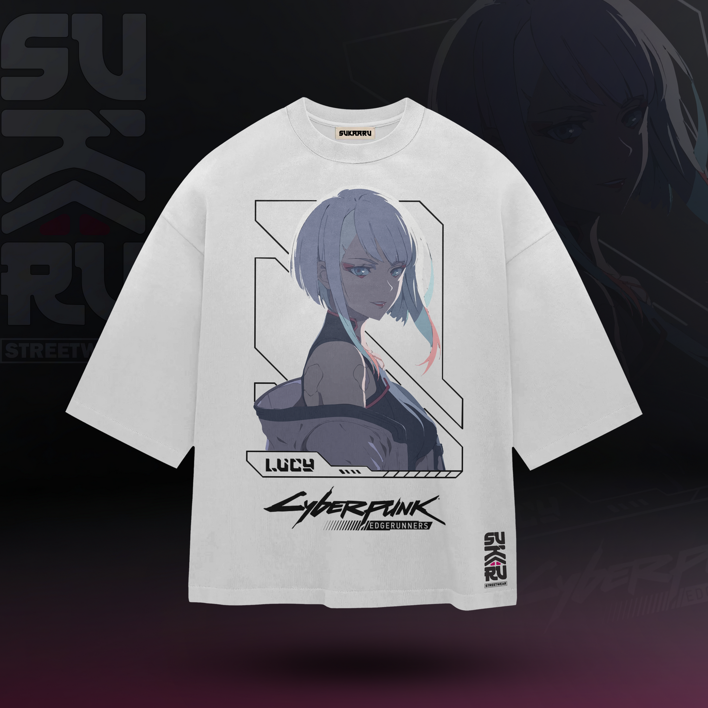 Lucy T-Shirt - Cyberpunk Edgerunners - Oversized Drop Shoulder Baggy Fit