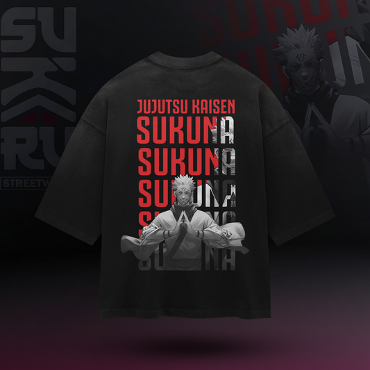 Ryomen Sukuna T-Shirt – Jujutsu Kaisen – Oversized Drop Shoulder Baggy Fit – Design 001
