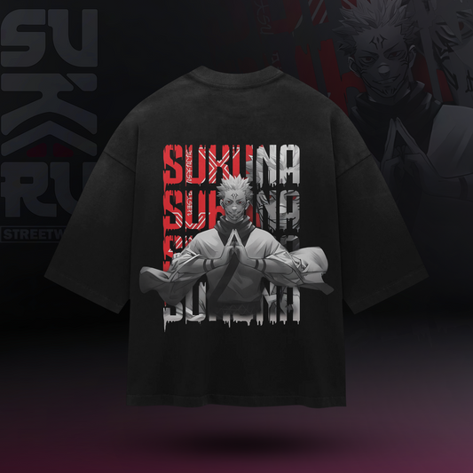 Ryomen Sukuna T-Shirt – Jujutsu Kaisen – Oversized Drop Shoulder Baggy Fit – Design 002