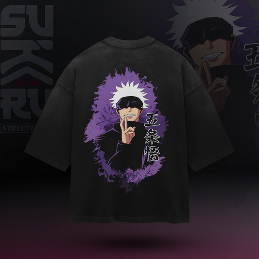 Gojo Satoru T-Shirt – Jujutsu Kaisen – Oversized Drop Shoulder Baggy Fit – Design 004