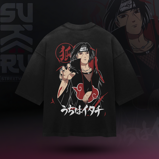 Itachi T-Shirt – Naruto – Oversized Drop Shoulder Baggy Fit – Design 002