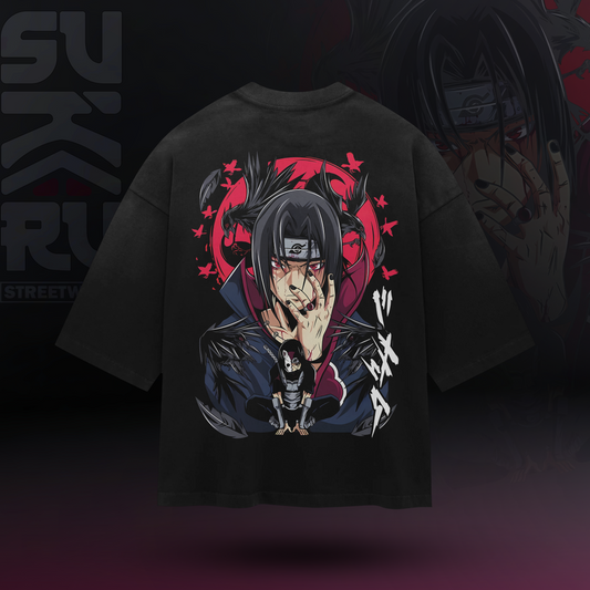 Itachi T-Shirt – Naruto – Oversized Drop Shoulder Baggy Fit – Design 001