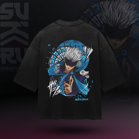Gojo Satoru T-Shirt – Jujutsu Kaisen – Oversized Drop Shoulder Baggy Fit – Design 005