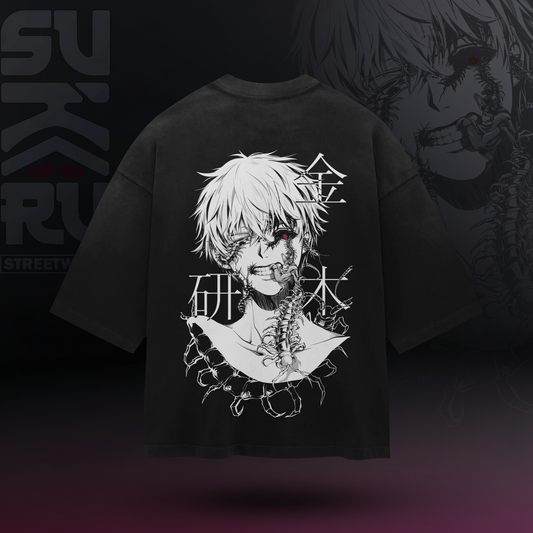 Ken Kaneki T-Shirt - Tokyo Ghoul - Oversized Drop Shoulder Baggy Fit - Design 001