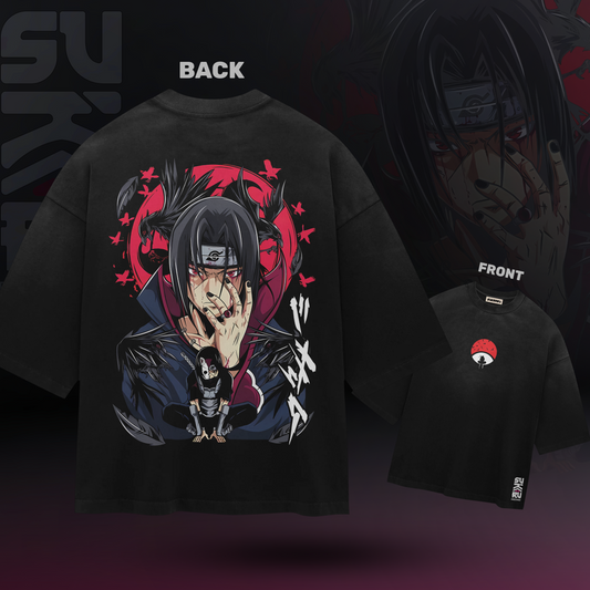 Itachi T-Shirt – Naruto – Oversized Drop Shoulder Baggy Fit – Design 001