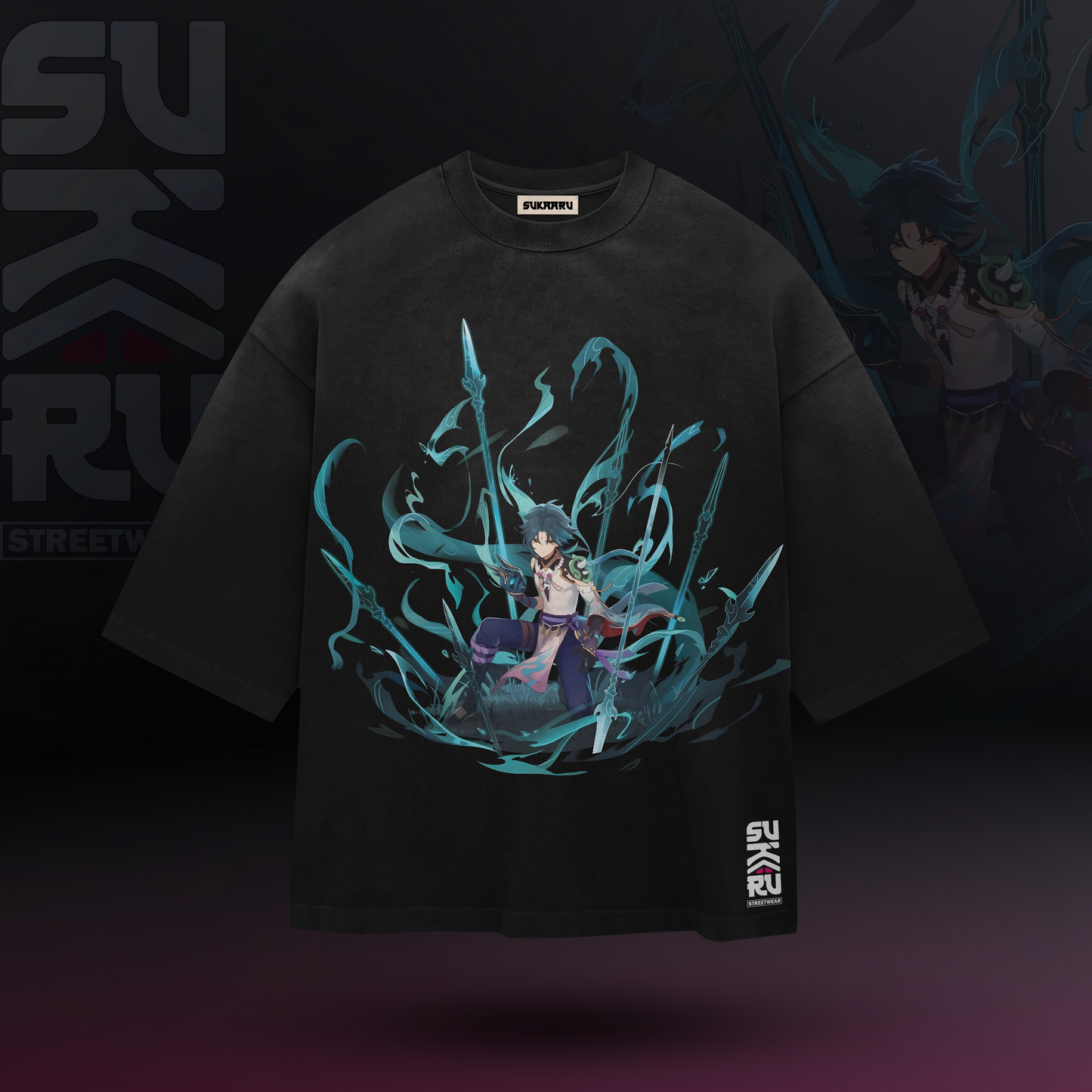 Xiao T-Shirt - Genshin Impact - Oversized Drop Shoulder Baggy Fit - Design 001