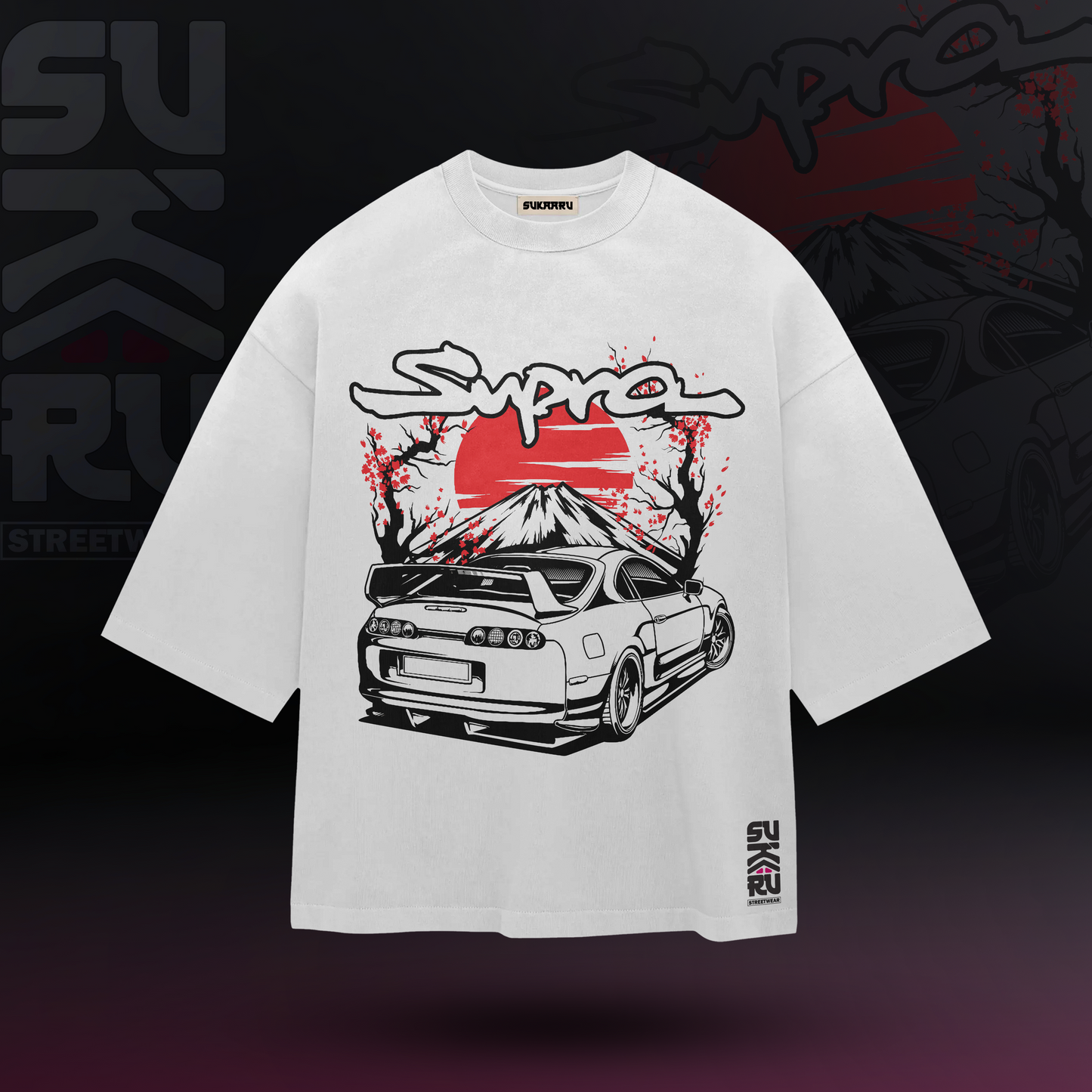 Supra MK4 T-Shirt - Cars Culture - Oversized Drop Shoulder Baggy Fit - Design 001