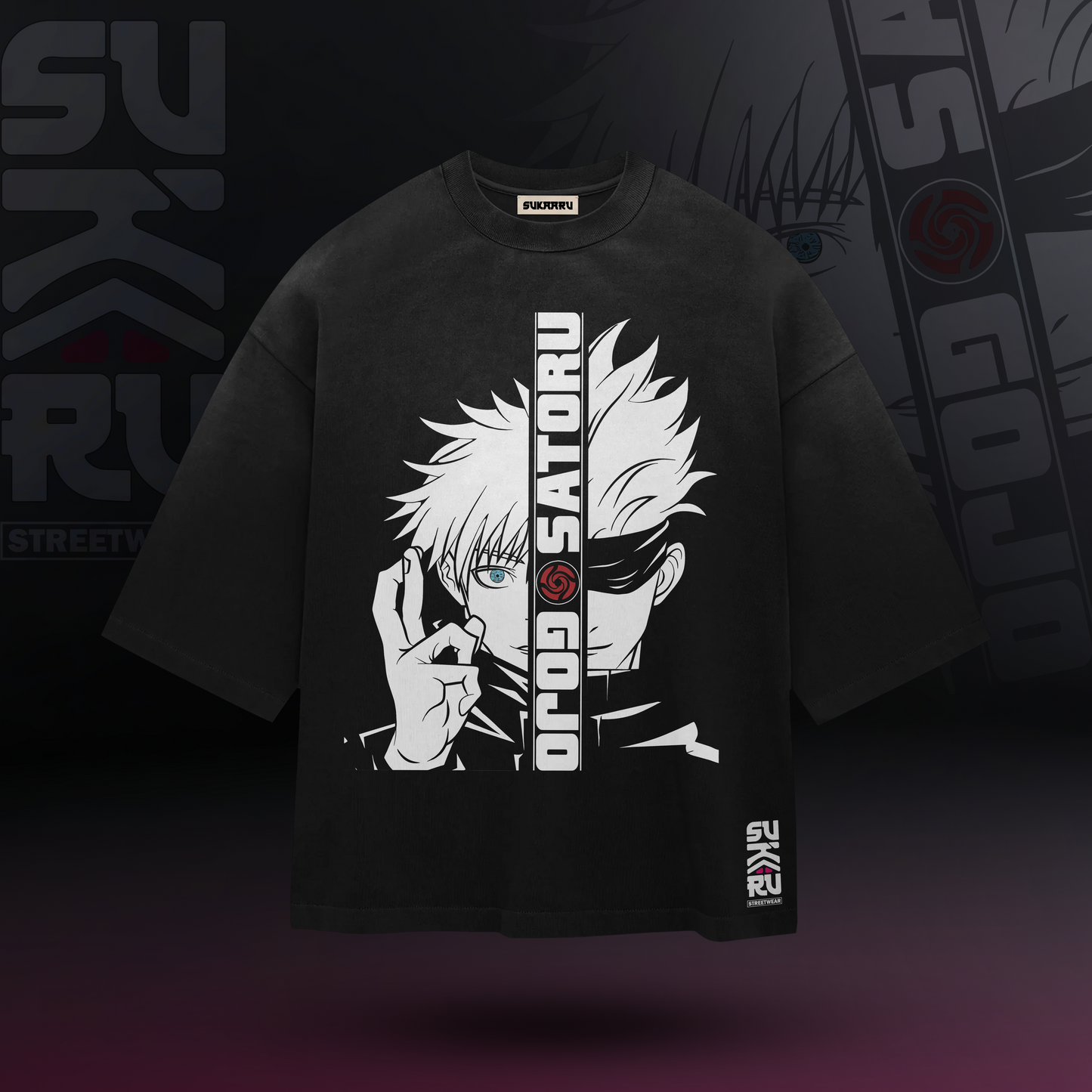 Gojo Satoru T-Shirt – Jujutsu Kaisen – Oversized Drop Shoulder Baggy Fit – Design 001