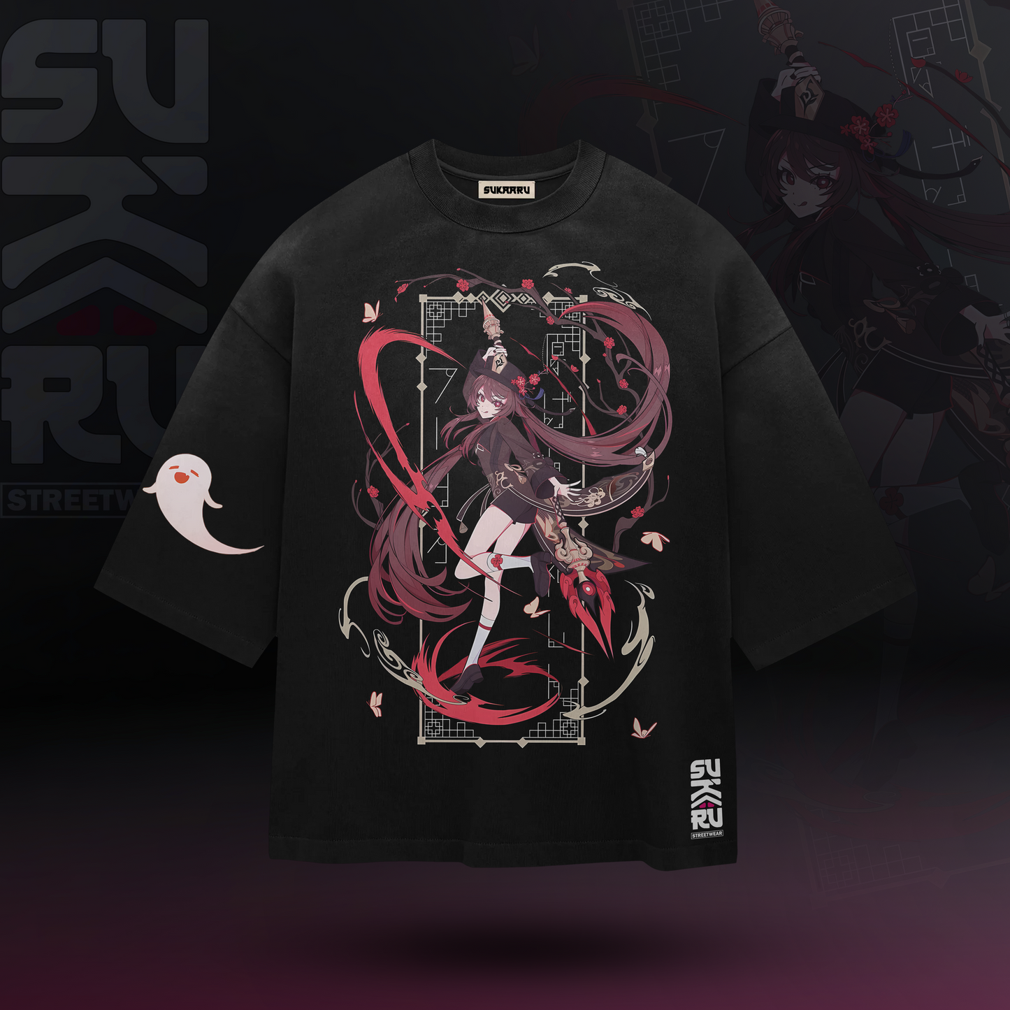 Hu Tao T-Shirt - Genshin Impact - Oversized Drop Shoulder Baggy Fit