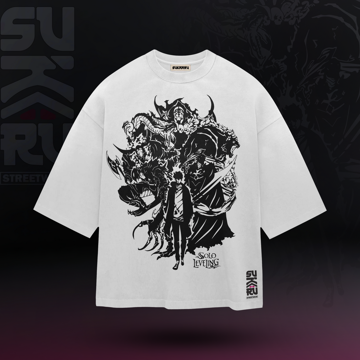 Sung Jinwoo T-Shirt - Solo Levelling Arise - Oversized Drop Shoulder Baggy Fit – Design 002