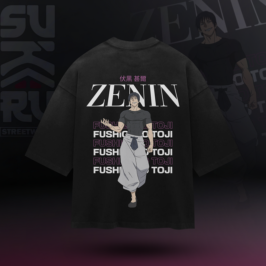 Toji Zenin T-Shirt – Jujutsu Kaisen – Oversized Drop Shoulder Baggy Fit – Design 001