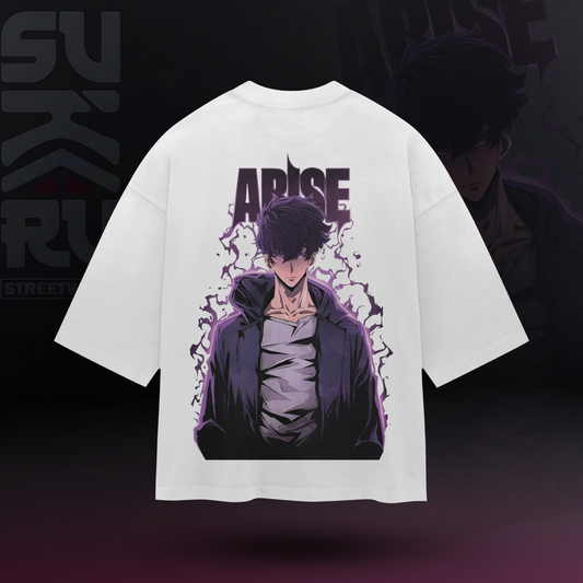 Sung Jinwoo T-Shirt - Solo Levelling Arise - Oversized Drop Shoulder Baggy Fit – Design 001