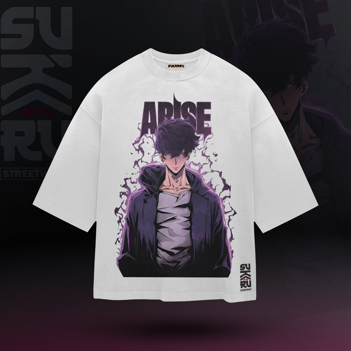 Sung Jinwoo T-Shirt - Solo Levelling Arise - Oversized Drop Shoulder Baggy Fit – Design 001