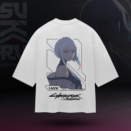 Lucy T-Shirt - Cyberpunk Edgerunners - Oversized Drop Shoulder Baggy Fit