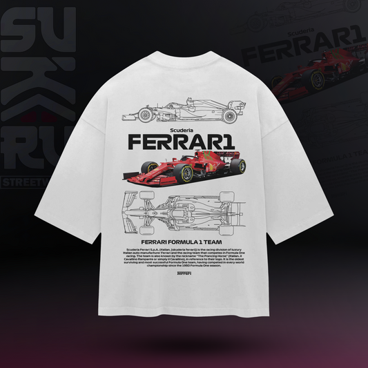 F1 T-Shirt - Cars Culture - Oversized Drop Shoulder Baggy Fit - Design 001